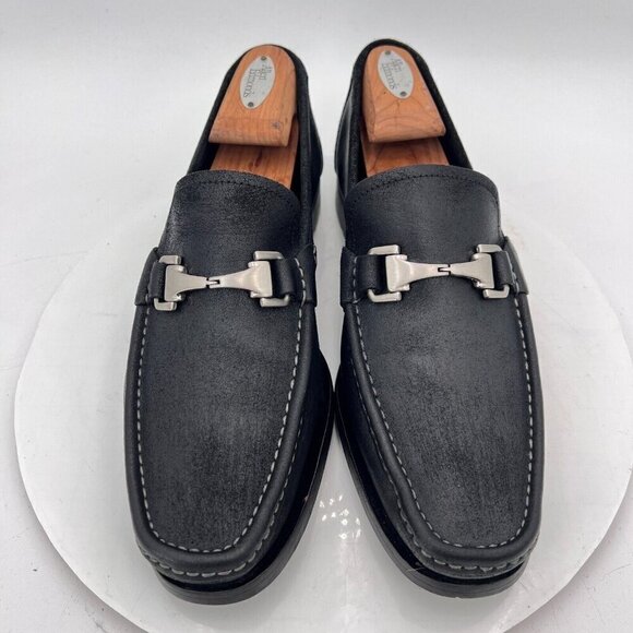 Allen Edmonds Fiesole Men Size 9.5D Waxed Suede Horse Bit Loafer Dress Shoes - Picture 1 of 15